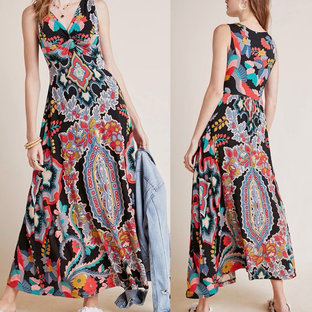 Anthropologie‎ Maeve Camilla Maxi Dress Large Boho Paisley
